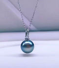 S925 silver necklace with a grey-blue freshwater pearl pendant