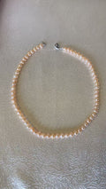 Bubbles peach, gold and white pearl strand necklace