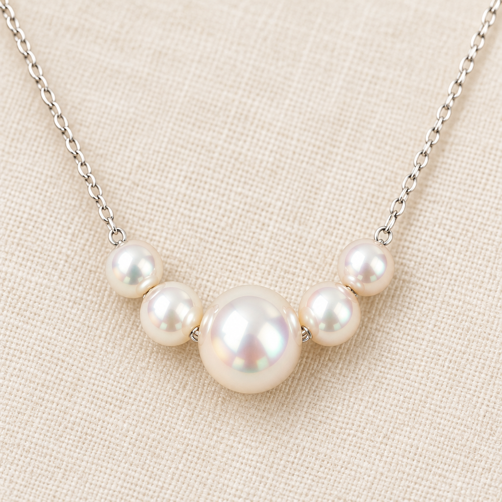 Moonlight – Graduated 5-Pearl Necklace (7.3mm)