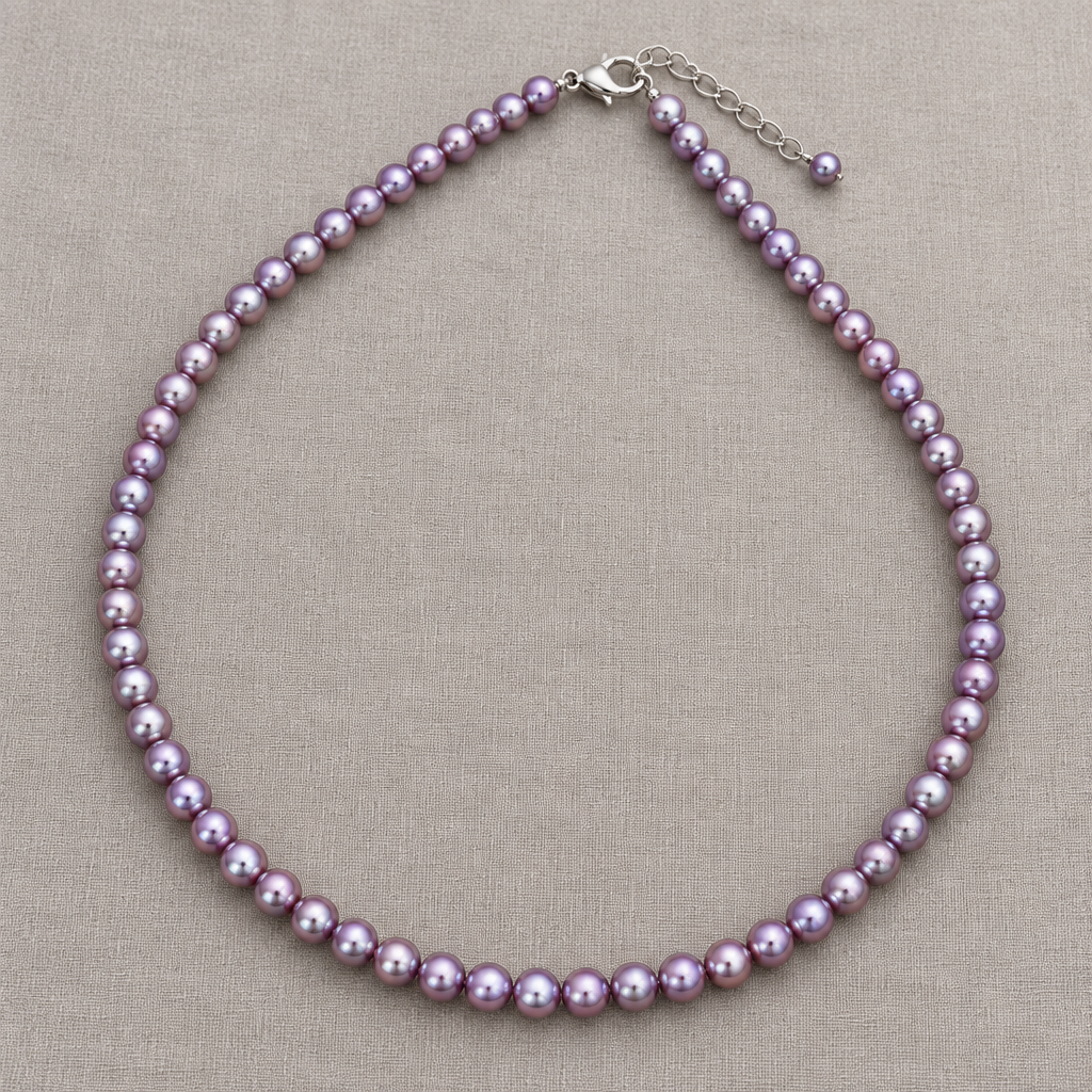 Natalie – Metallic Purple Freshwater Pearl Strand Necklace (4.5–4.6mm)