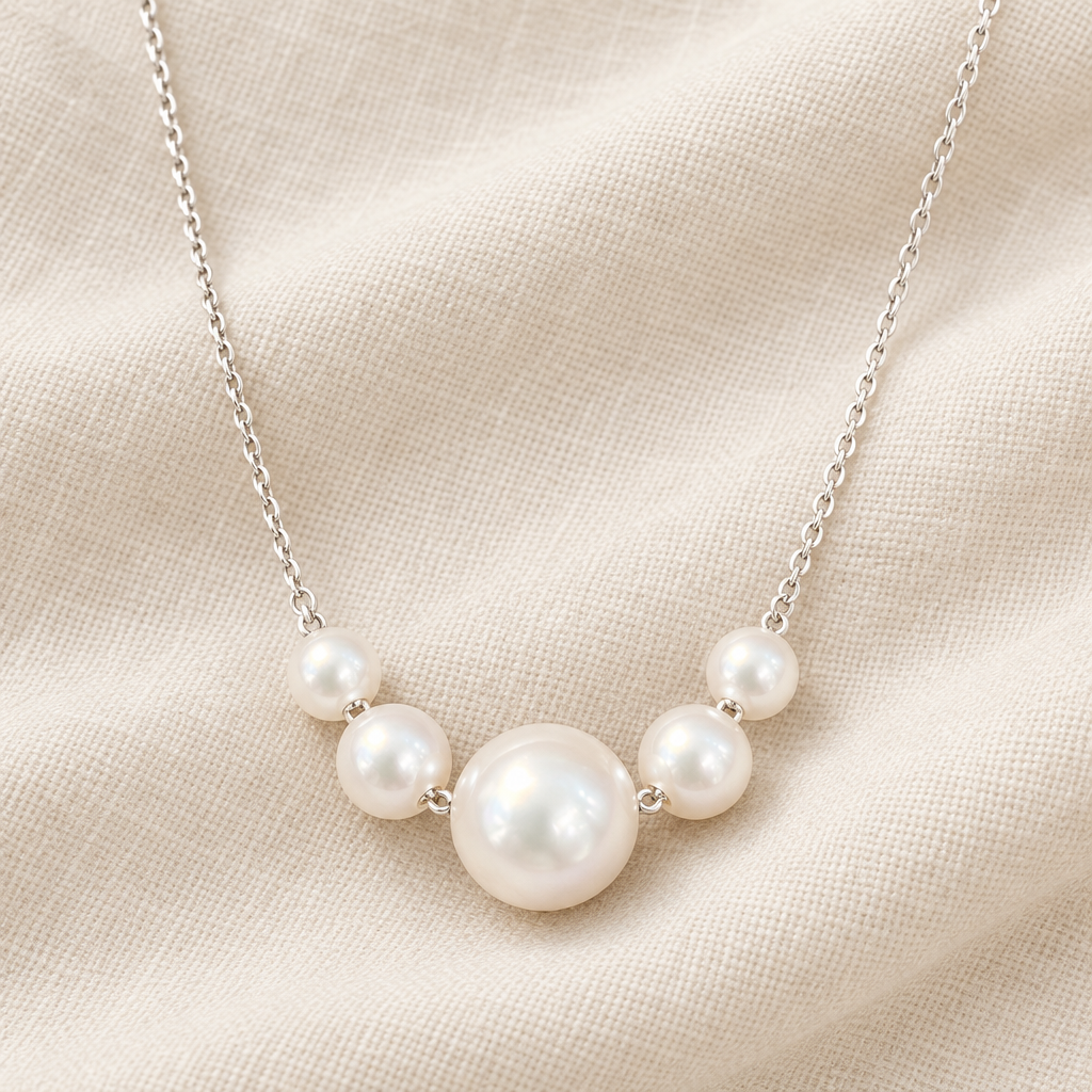 Moonlight – Graduated 5-Pearl Necklace (7.3mm)